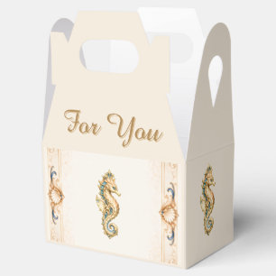 Luxury seahorse vintage beach wedding favour box
