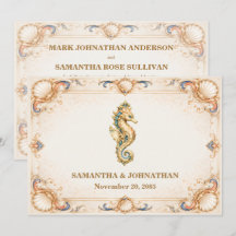 Luxury seahorse vintage beach wedding