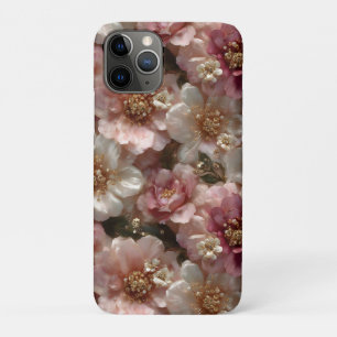 Luxury Seamless Floral Pattern with Gold Pearls  iPhone 11 Pro Case