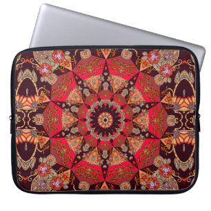 Luxury seamless ornament with mandala - star, flow laptop sleeve