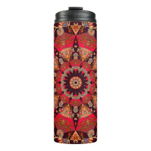 Luxury seamless ornament with mandala - star, flow thermal tumbler