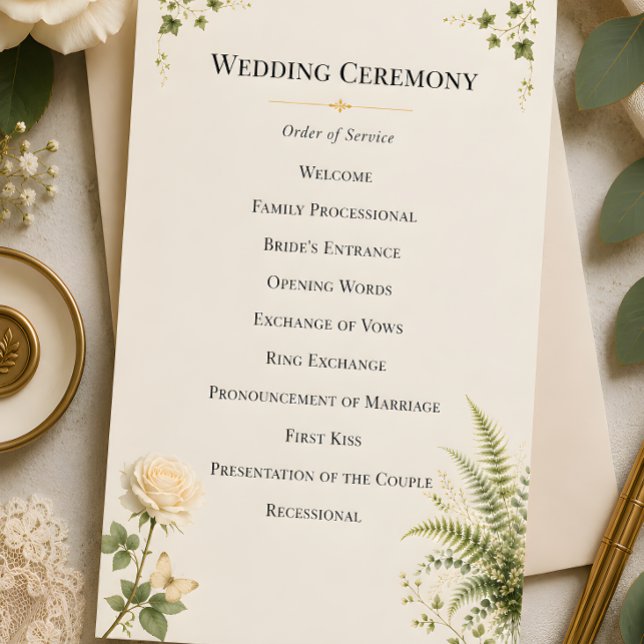 Luxury Secret Garden Wedding Program (Mockups often vary compared to the original artwork so you can see ideas on placement of elements)