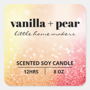 Luxury Shimmer Fire Coloured Candle Labels