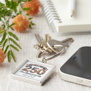 Luxury Shiny America 250 Anniversary Personalised  Key Ring