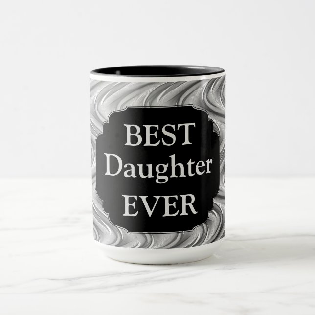 Luxury Silver ‘Best Daughter Ever’ design Mug (Center)