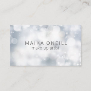 Luxury Silver Bokeh glitter social media Business Card
