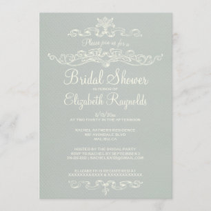 Luxury Silver Bridal Shower Invitations
