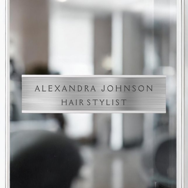 Luxury Silver Foil Modern Business Door Sign (Creator Uploaded)