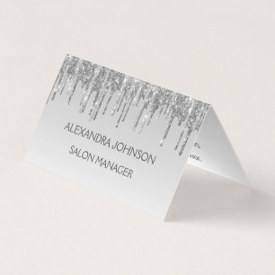 Luxury Silver Glitter and Sparkle Business Card