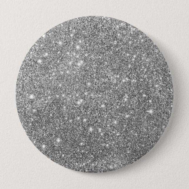 Luxury Silver Glitter Button (Front)