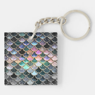 Luxury silver Glitter Mermaid Scales Key Ring
