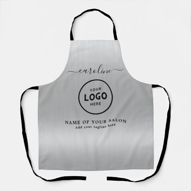 Luxury Silver Glitter Salon Supplies Apron (Front)