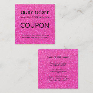 Luxury Silver Glitter Salon Supplies Discount Card