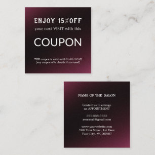 Luxury Silver Glitter Salon Supplies Discount Card