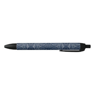 Luxury Silver Liquid Marble Symmetrical  Black Ink Pen