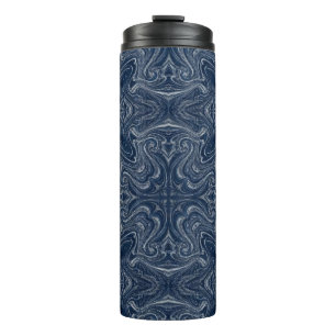 Luxury Silver Liquid Marble Symmetrical  Thermal Tumbler