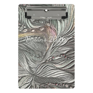 Luxury Silver Metallic Leaves mini clipboard