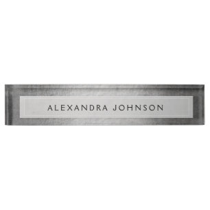 Luxury Silver Professional Foil Modern Nameplate