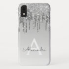 Luxury Silver Sparkle Glitter Monogram