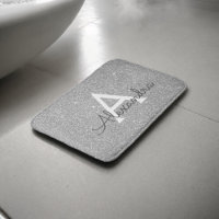 Luxury Silver Sparkle Glitter Monogram Name