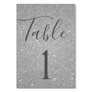 Luxury Silver Sparkle Table Number