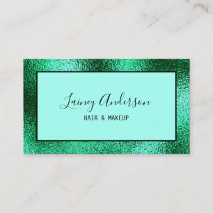 Luxury simple Trendy faux green metallic foil  Business Card