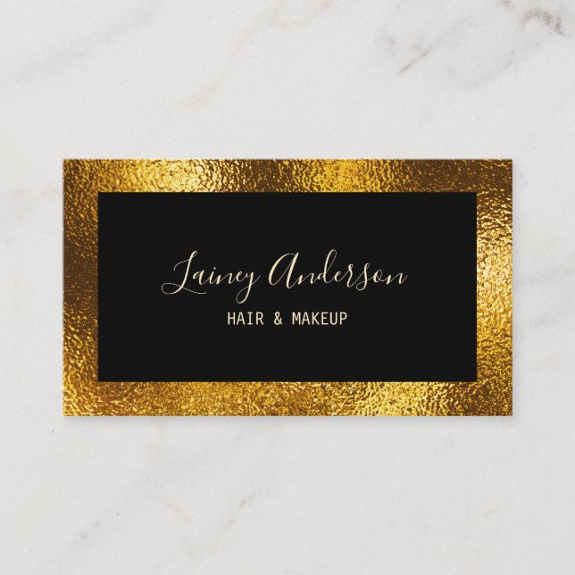 Luxury simple Trendy faux metallic gold foil  Business Card (Front)