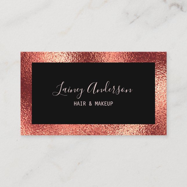 Luxury simple Trendy faux metallic rose gold foil  Business Card (Front)