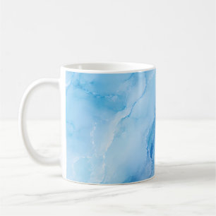 Luxury Sky Blue Marble Abstract Coffee Mug