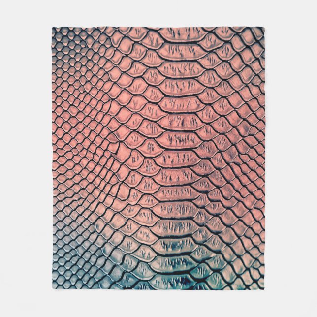 Luxury snake skin texture backgroundtexture,leathe fleece blanket (Front)