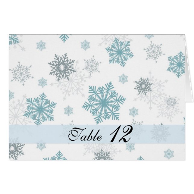 Luxury Snowflakes Winter White Table card (Front Horizontal)