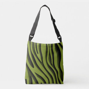 Luxury Soft Green 3D Zebra Wave Crossbody Bag