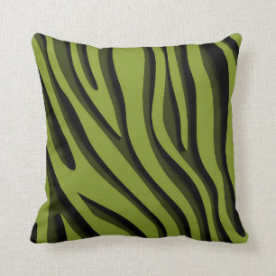 Luxury Soft Green 3D Zebra Wave Cushion