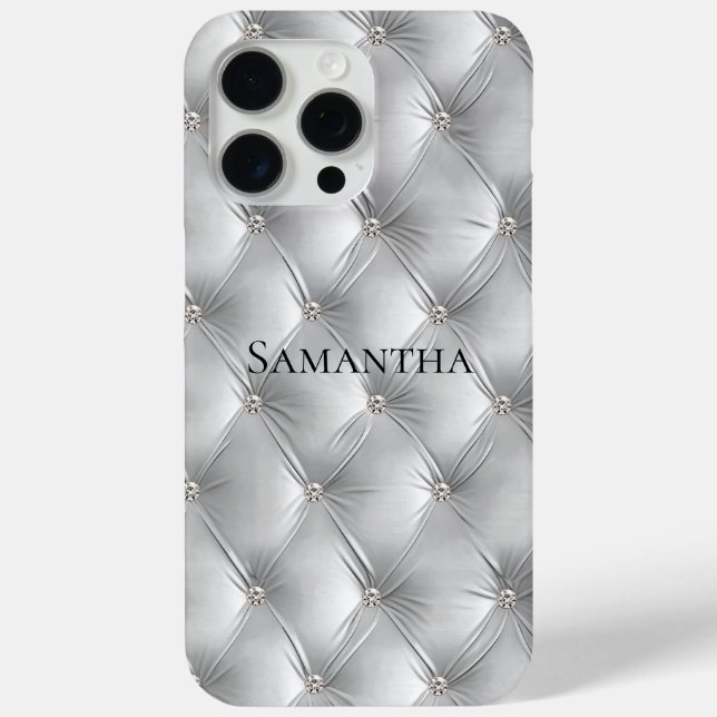 Luxury Soft Grey Faux Velvet  Case-Mate iPhone Case (Back)