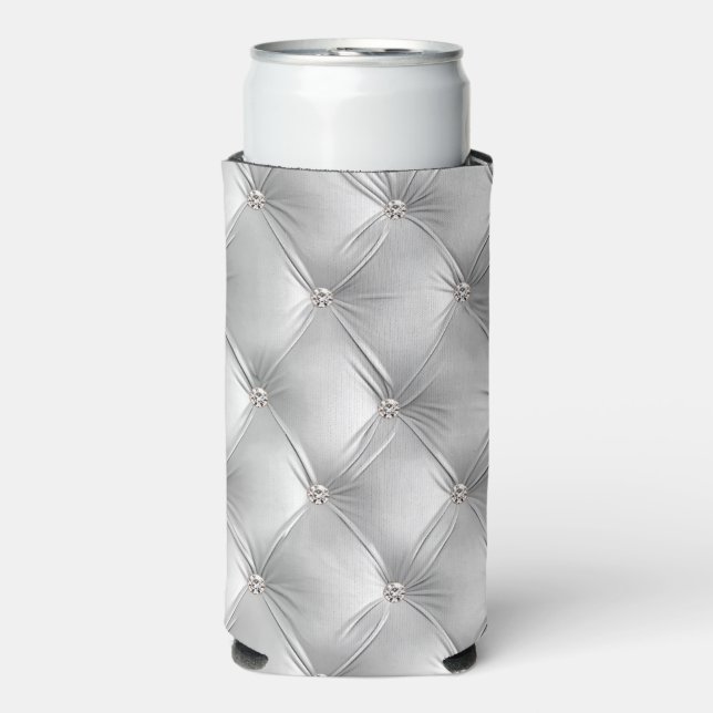 Luxury Soft Grey Faux Velvet Seltzer Can Cooler (Seltzer Front)