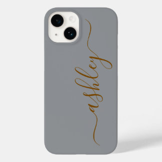 Luxury Soft Grey Phone Case with Custom Name.