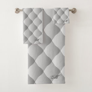Luxury Soft Silver Monogrammed Customise Bath Towel Set