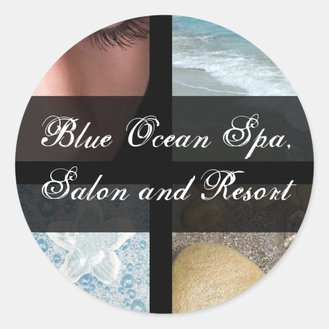 Luxury Spa Resort Theme Classic Round Sticker (Front)