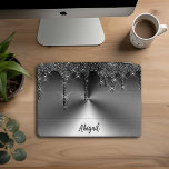 Luxury Sparkle Black Dripping Glitter Personalised iPad Pro Cover<br><div class="desc">Beautiful Luxury Sparkle Black Dripping Glitter With Brushed Metal Texture Design Personalised iPad Pro Cover</div>