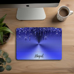 Luxury Sparkle Blue Dripping Glitter Personalised iPad Pro Cover<br><div class="desc">Beautiful Luxury Sparkle Blue Dripping Glitter With Brushed Metal Texture Design Personalised iPad Pro Cover</div>
