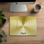 Luxury Sparkle Gold Dripping Glitter Personalised iPad Pro Cover<br><div class="desc">Beautiful Luxury Sparkle Gold Dripping Glitter With Brushed Metal Texture Design Personalised iPad Pro Cover</div>