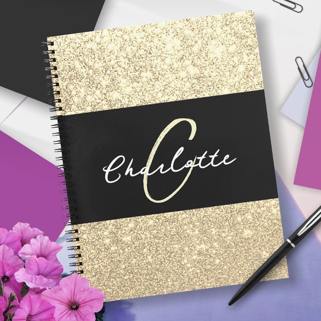 Luxury Sparkle Gold Glitter Name Notebook (Creator Uploaded)