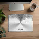 Luxury Sparkle Grey Dripping Glitter Personalised, iPad Pro Cover<br><div class="desc">Beautiful Luxury Sparkle Silver Grey Dripping Glitter With Brushed Metal Texture Design Personalised iPad Pro Cover</div>