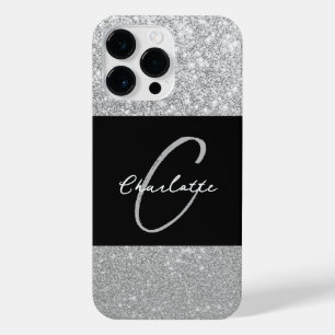 Luxury Sparkle Silver Glitter Name iPhone 14 Pro Max Case