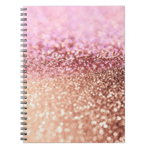 Luxury Sparkling Pink Ombre Glitter Gradient Notebook