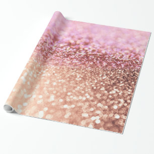 Luxury Sparkling Pink Ombre Glitter Gradient Wrapping Paper