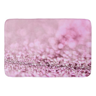 Luxury Sparkling Pink Rose Gold Glitter Bath Mat