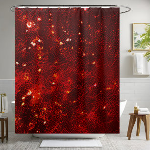 Luxury Sparkling Red Sequin Shower Curtains 