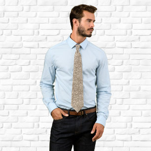 Luxury Sparkly Beige Glitter Tie