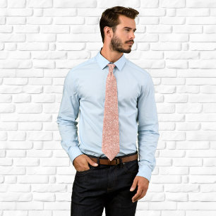 Luxury Sparkly Blush Rose Gold Glitter Tie